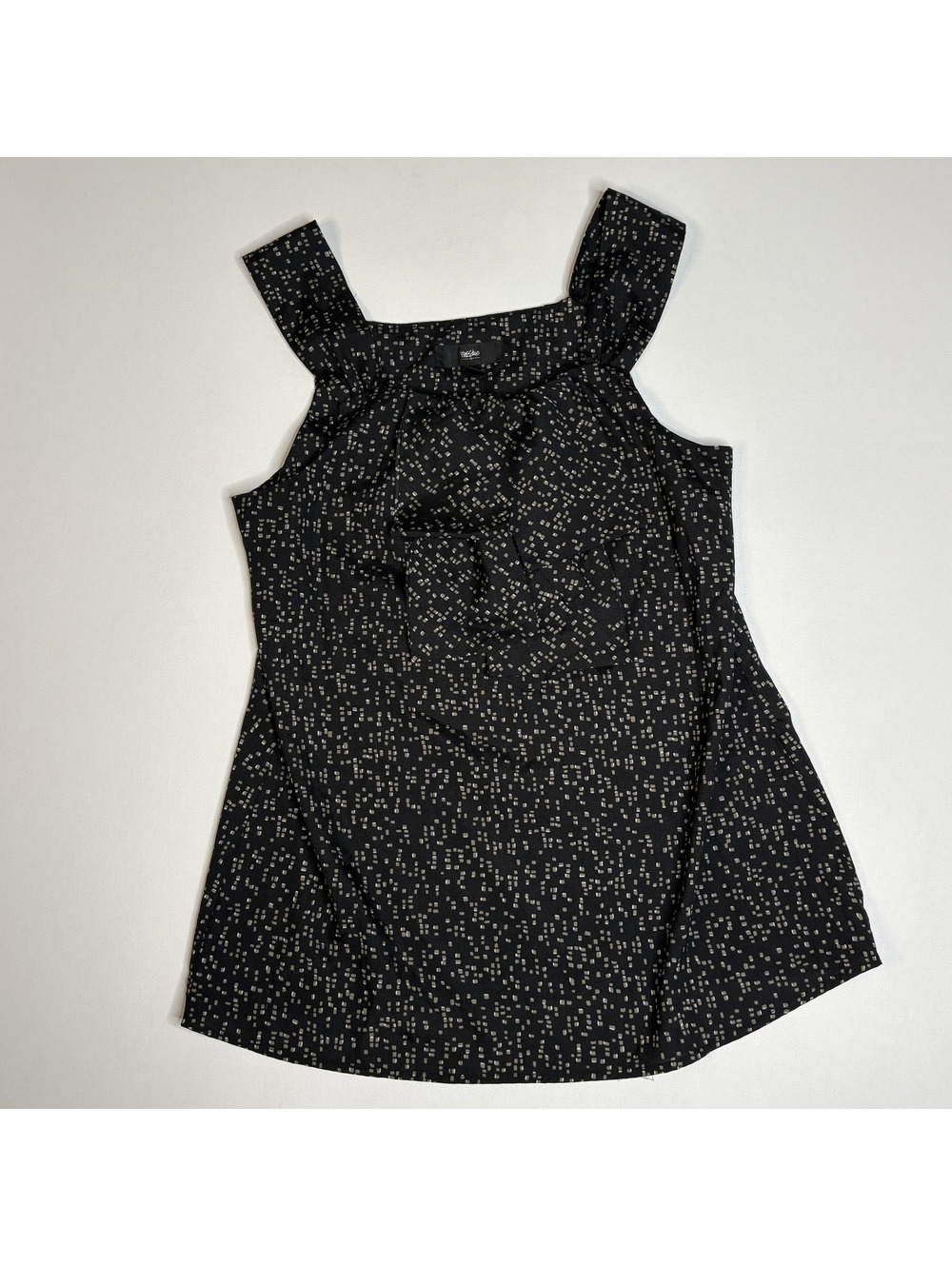 Mossimo Black Printed Sleeveless Tie-Neck Tank Top Size S